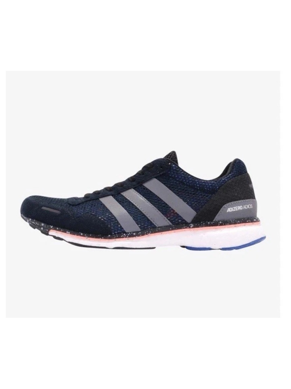 Adidas Adizero Adios Blue/ Gray Stripes Pink-Adidas Logo Women's Size 7